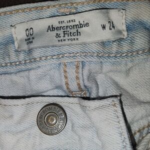 Abercrombie & Fitch bleached denim super short cutoff shorts size00 (JUNIORS)